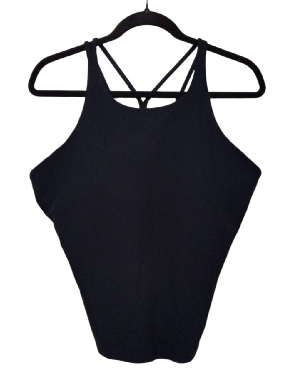 SPANX Women’s XL Black Strappy Open Back Tank Top Padded 50905R
